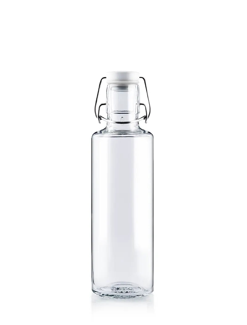 Trinkflasche / Wasserflasche aus Glas 600ml ohne Druck Rückansicht