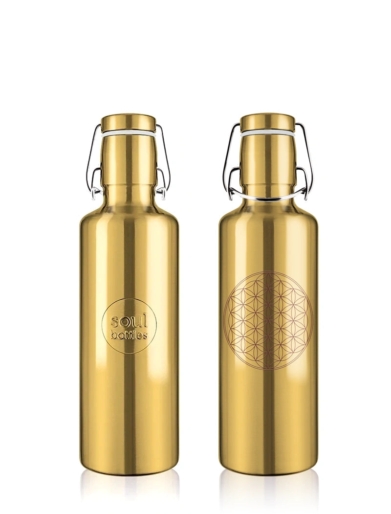 soulbottle steel light • flower of life gold